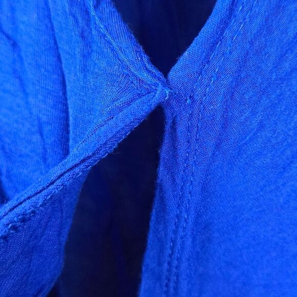 Cato Cobalt Blue Tee Super Soft Wrap Front Plus 22W-24W Jersey Knit Top 3X 22/24 - Picture 3 of 8